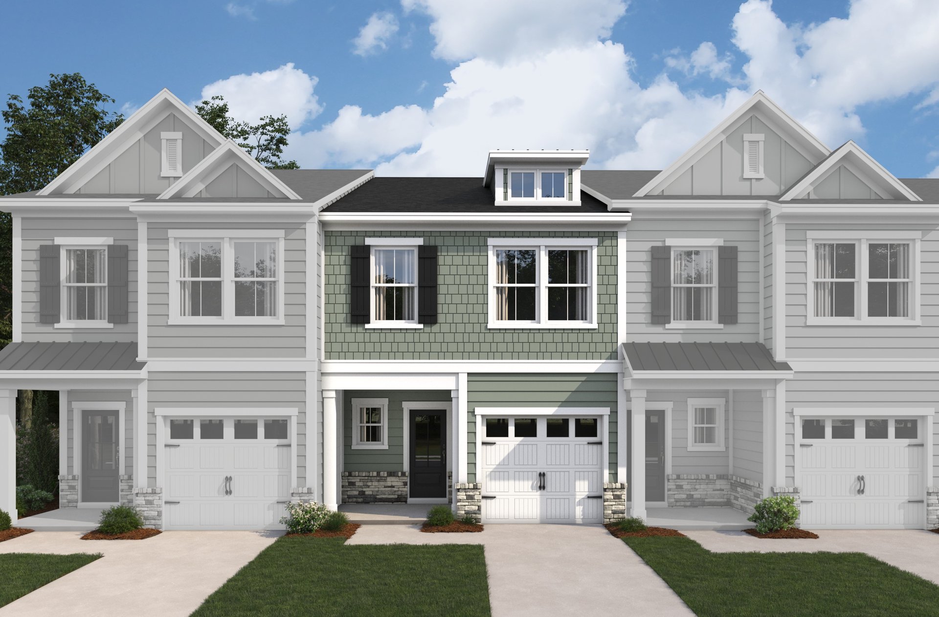 two-story townhome exterior