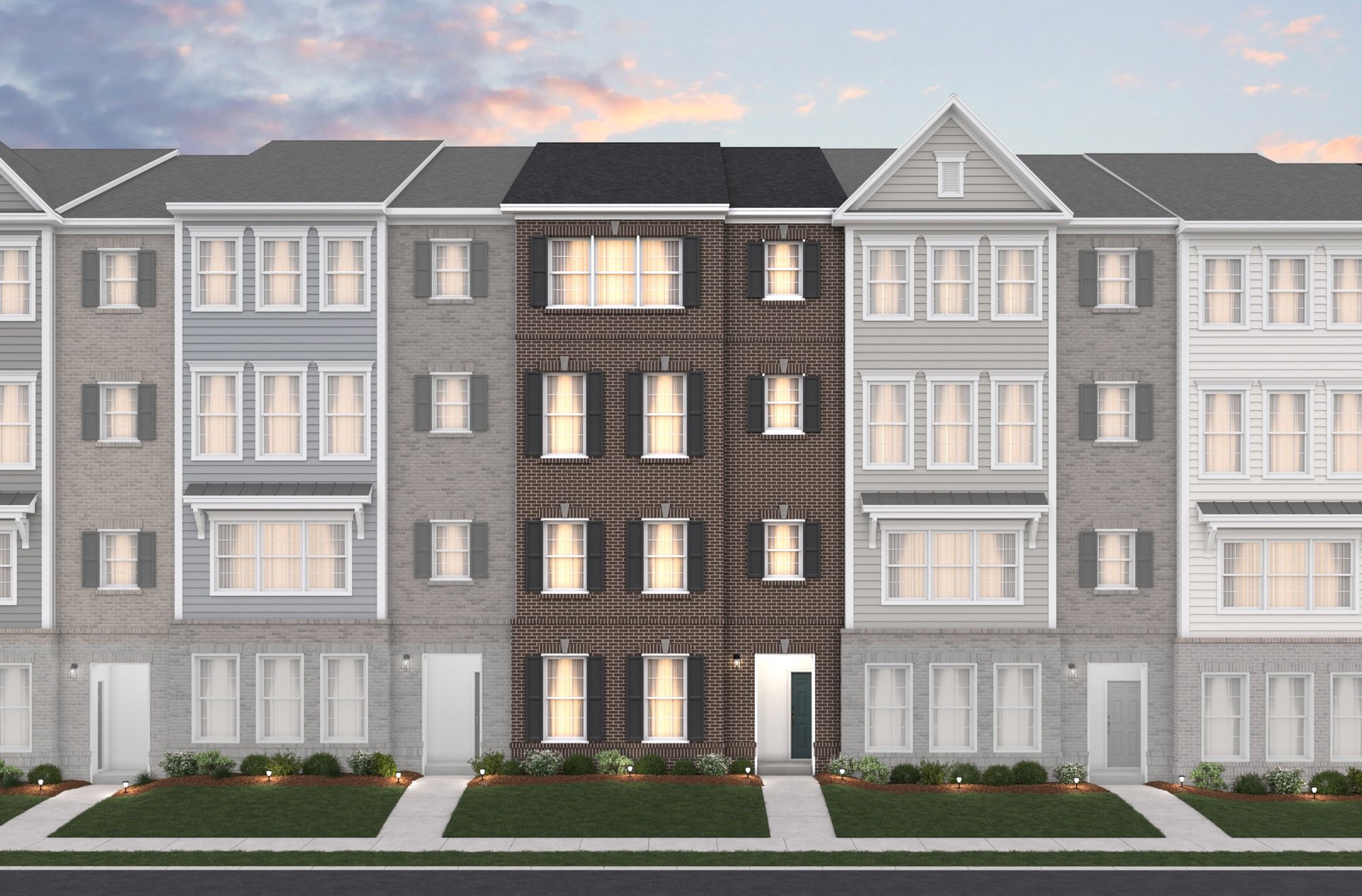 2-story condo exterior with brick