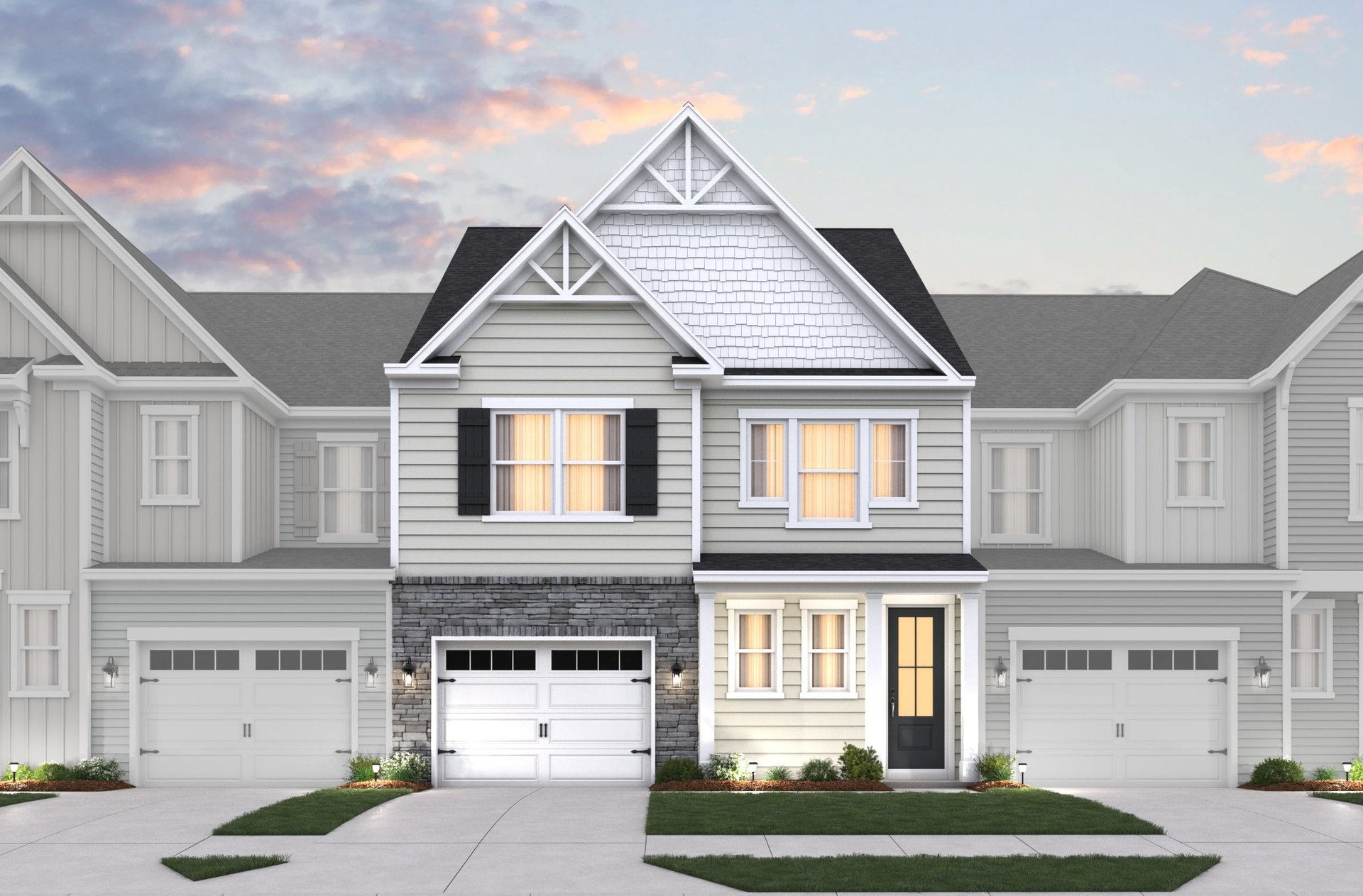2-story, 1-car garage villa exterior