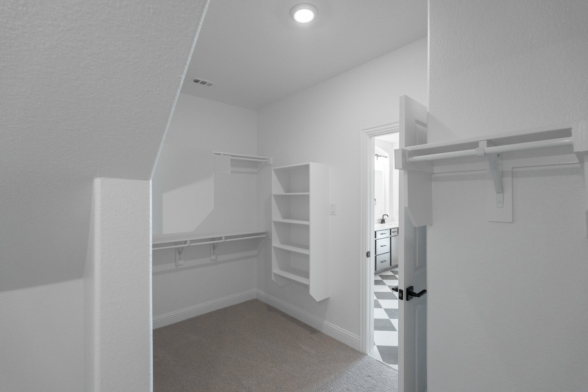 closet with hanging racks and shelves