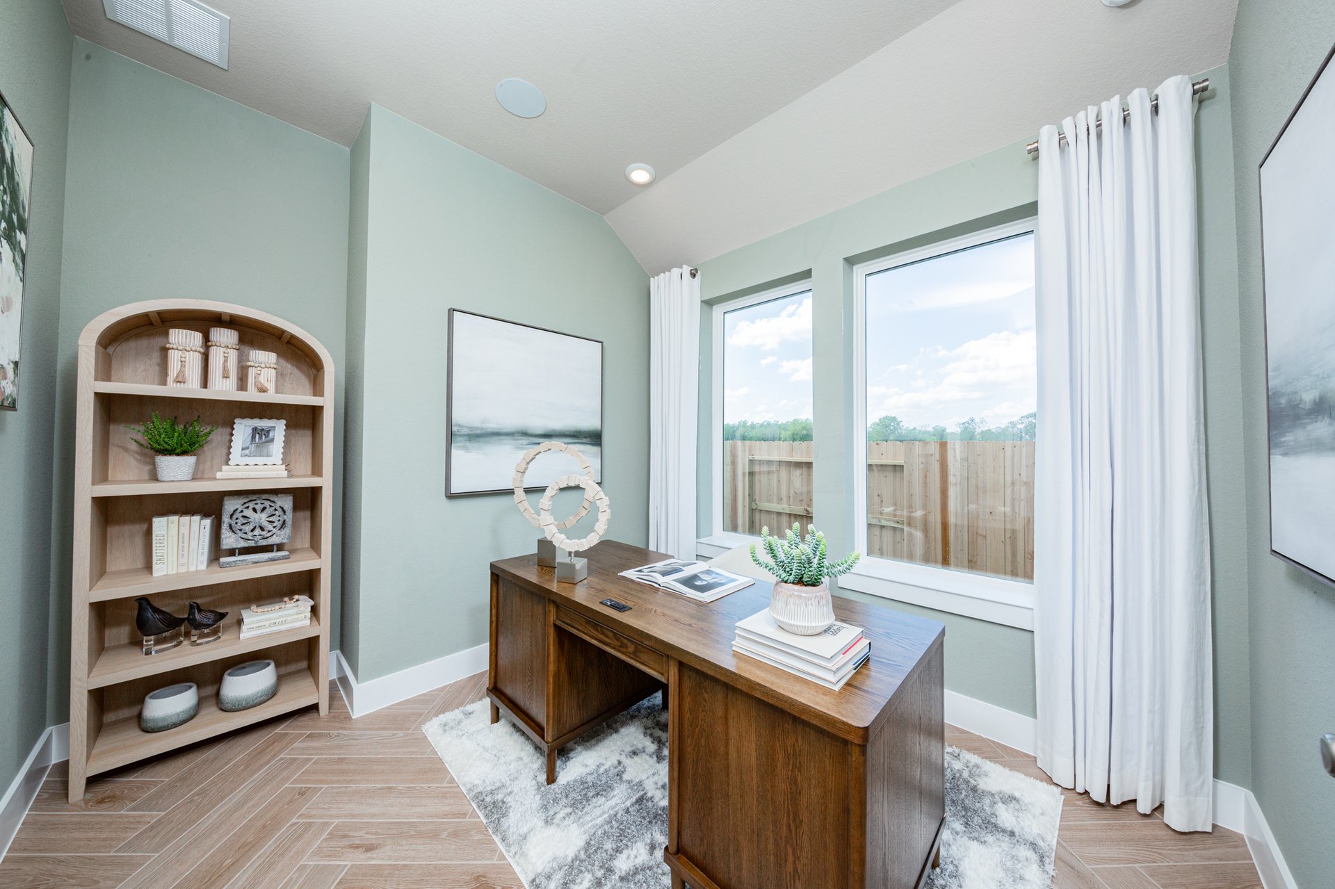 study with wood desk