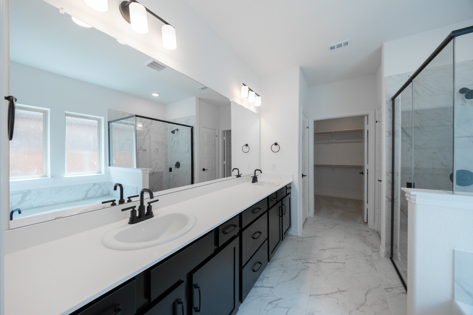 primary bathroom with double sinks