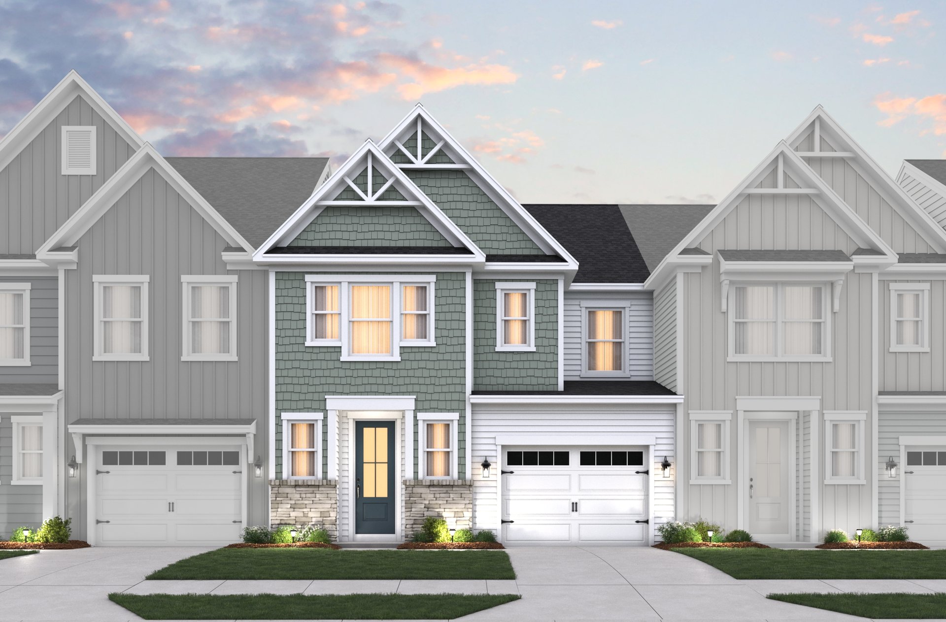 2-story, 1-car garage villa exterior