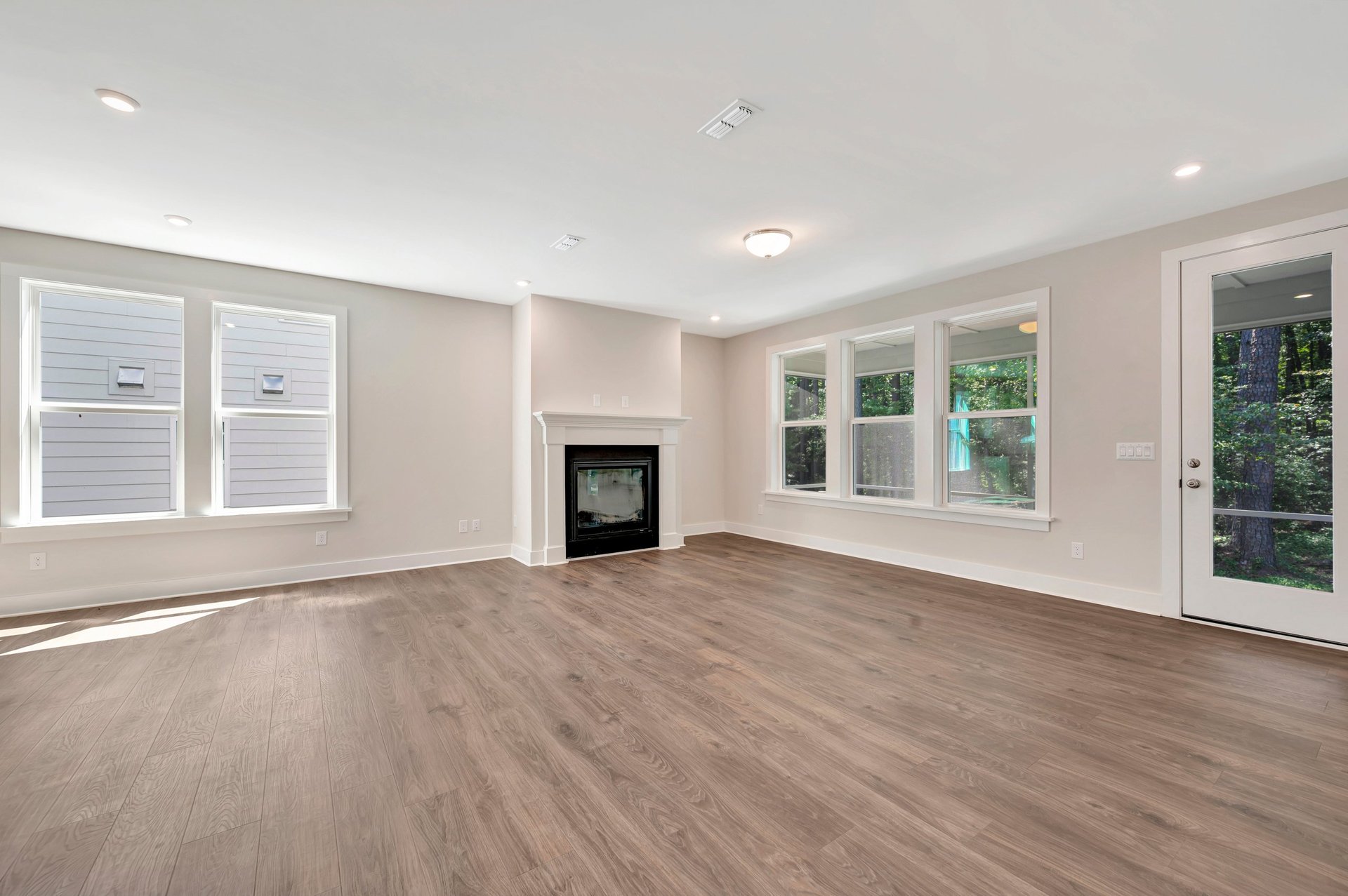 great room with a fireplace