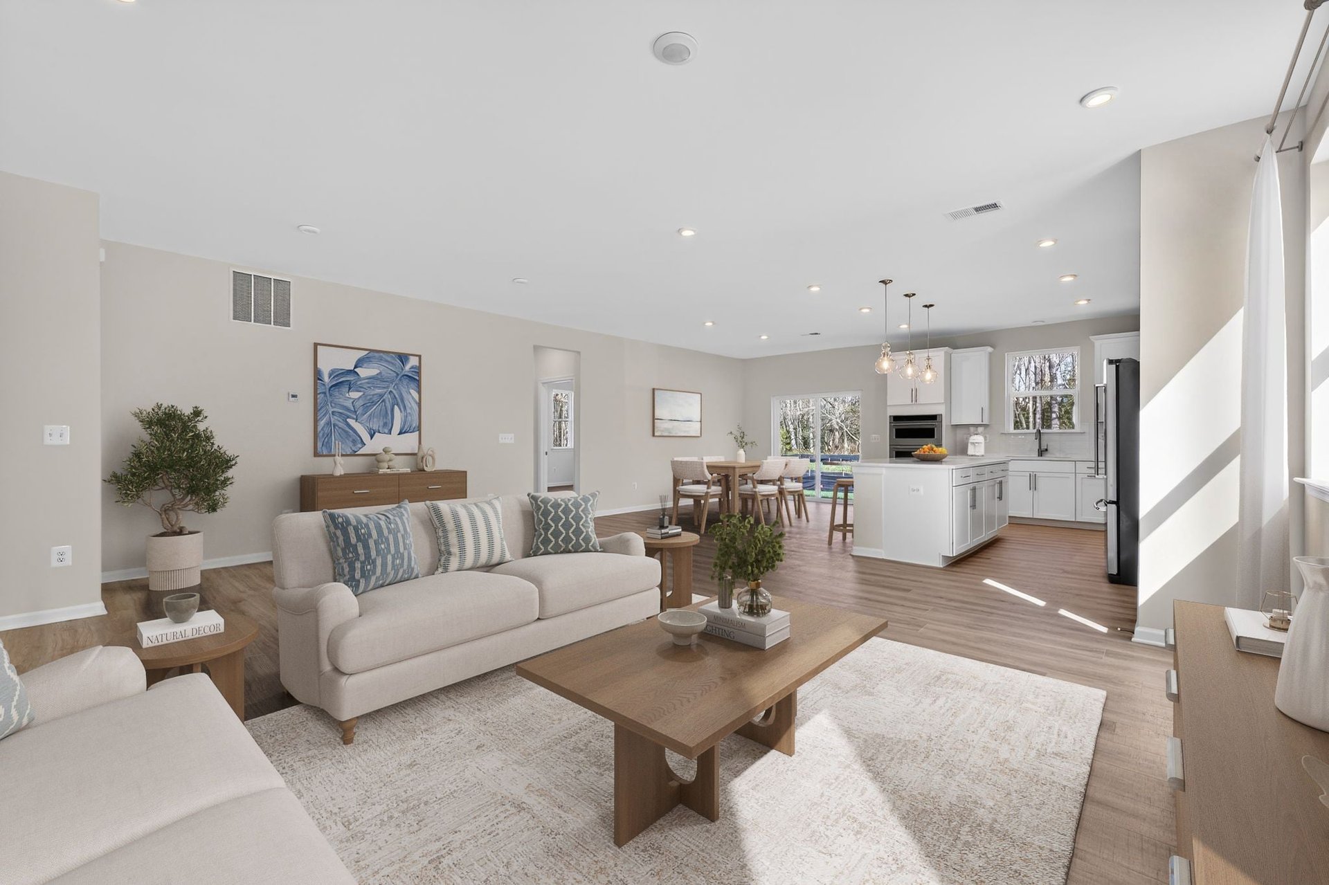 great room with designer flooring