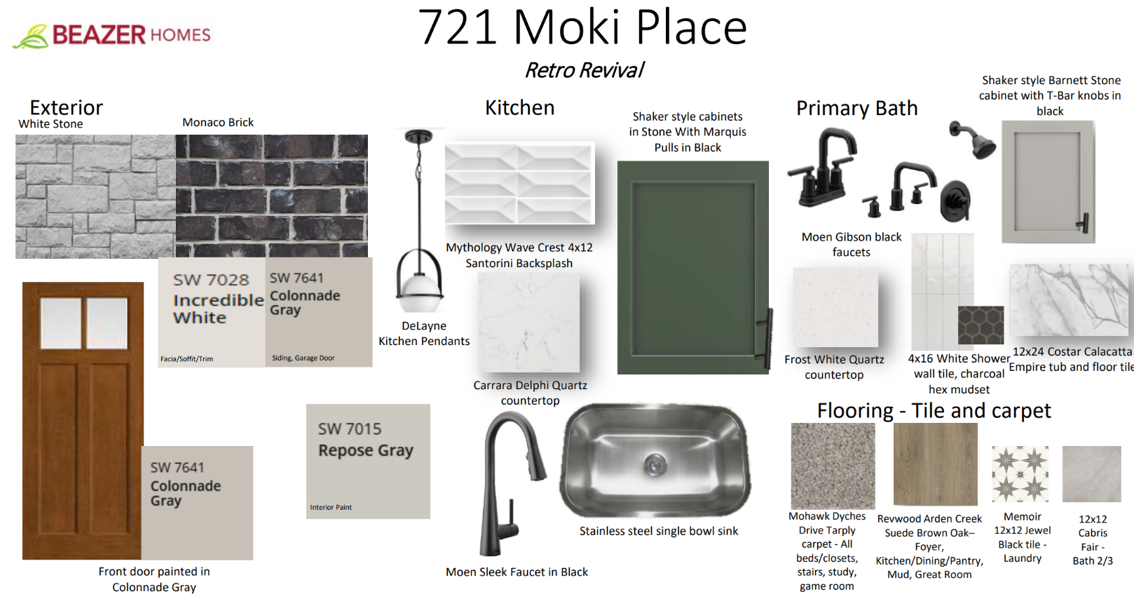 interior selections such as quartz countertops & pendant lighting