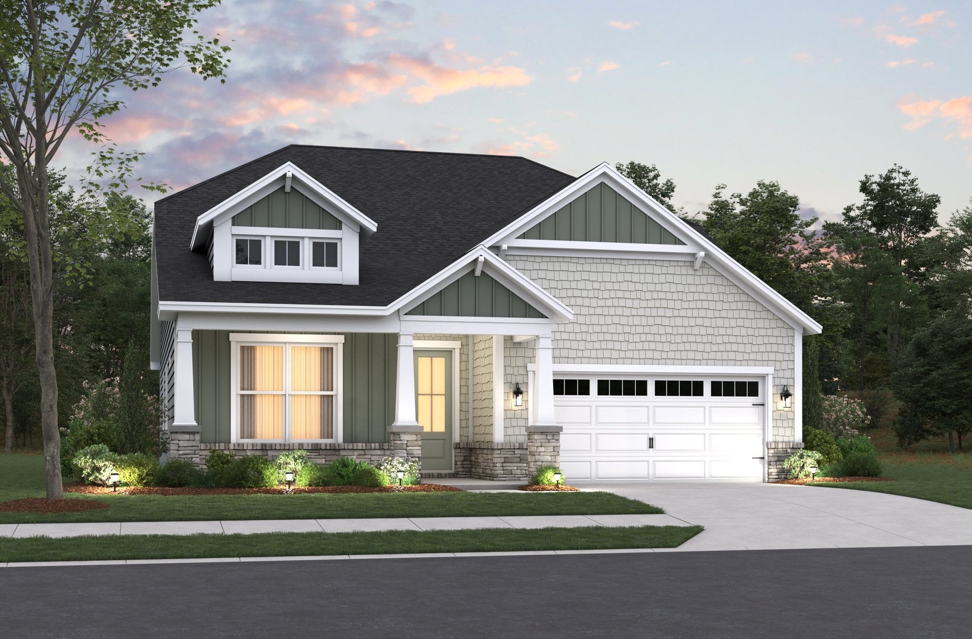 2-car garage single-family home exterior