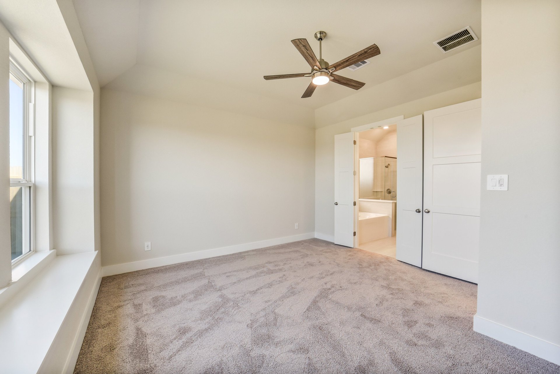 cozy bedroom with carpet