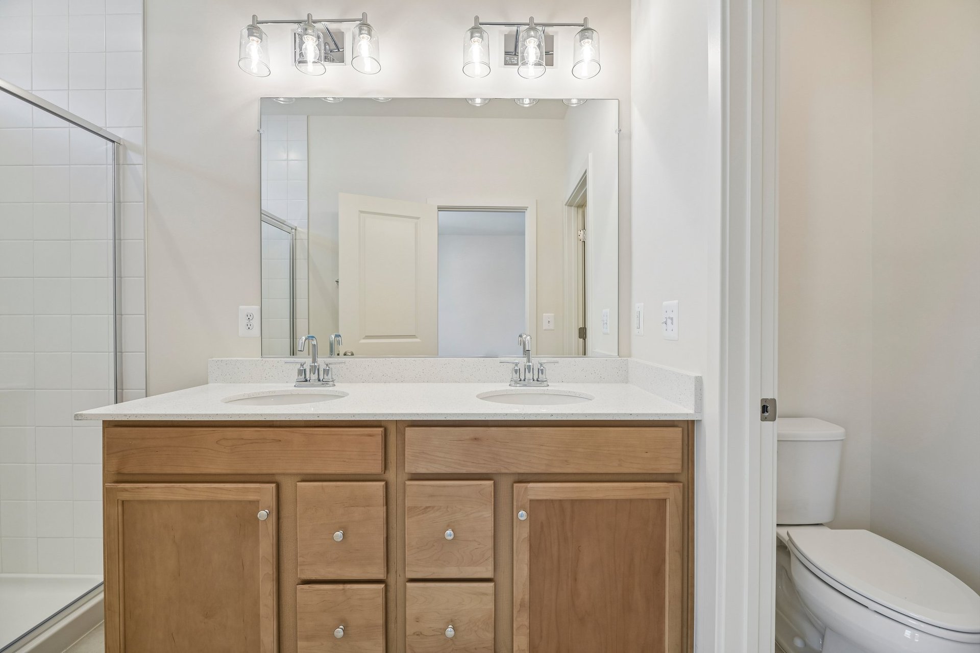 primary bathroom with two sinks