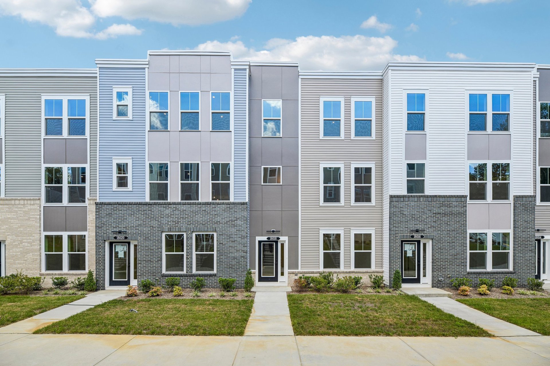 three story townhome exterior