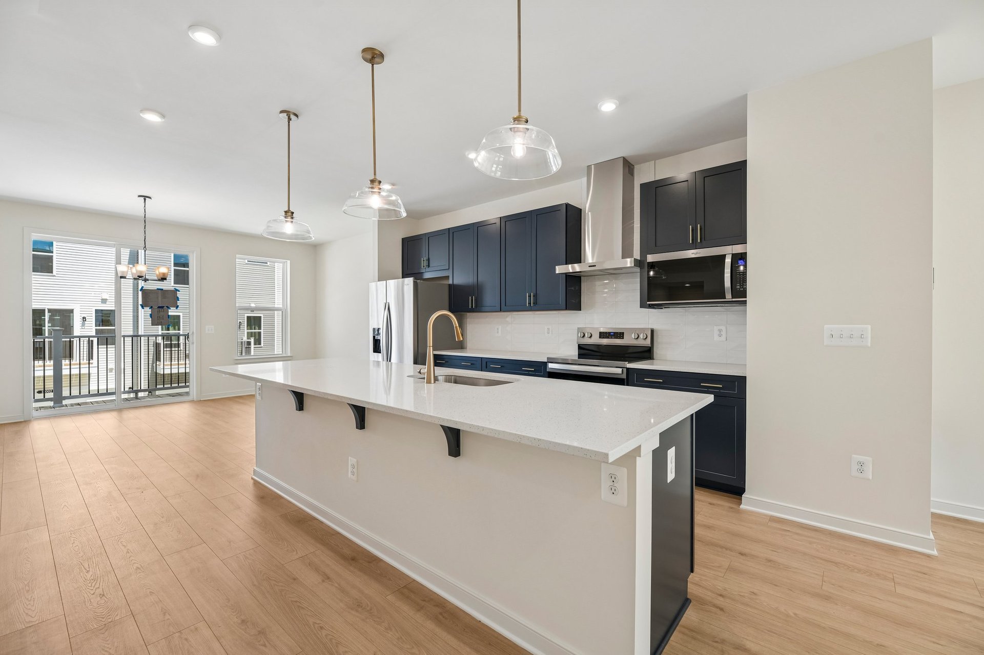 kitchen with a view of the dining area