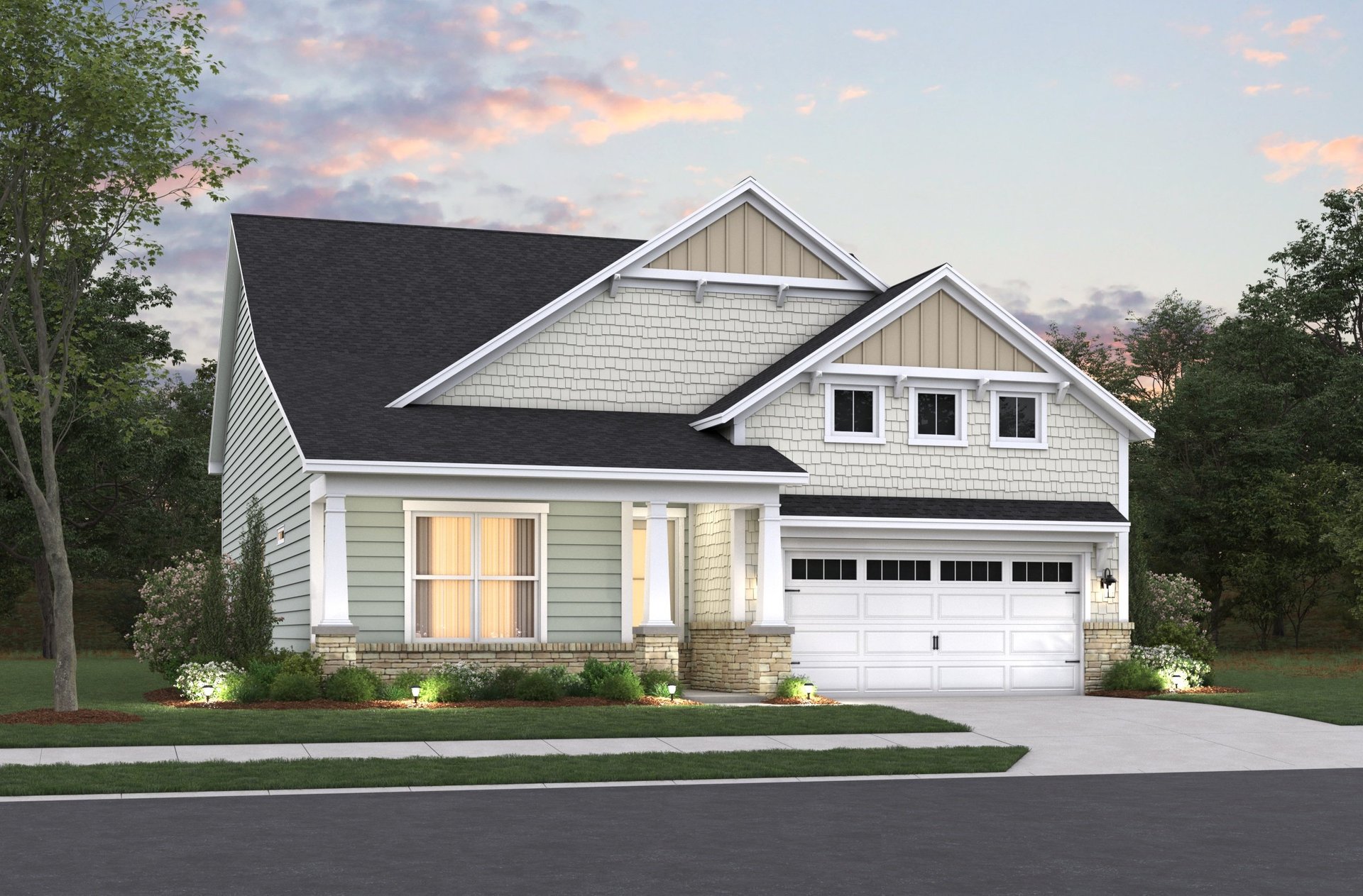 single-family home exterior with a 2-car garage