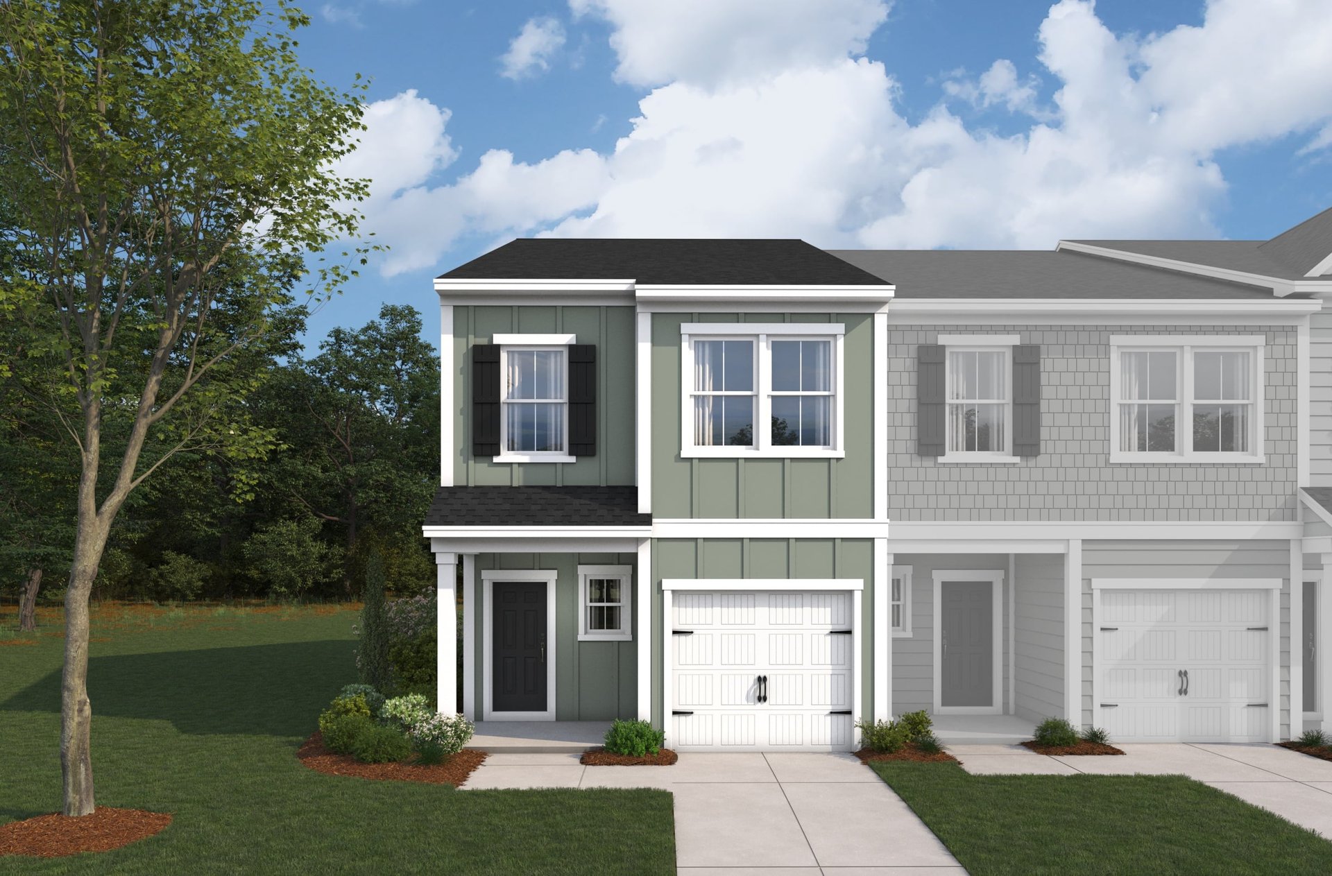 two-story townhome exterior