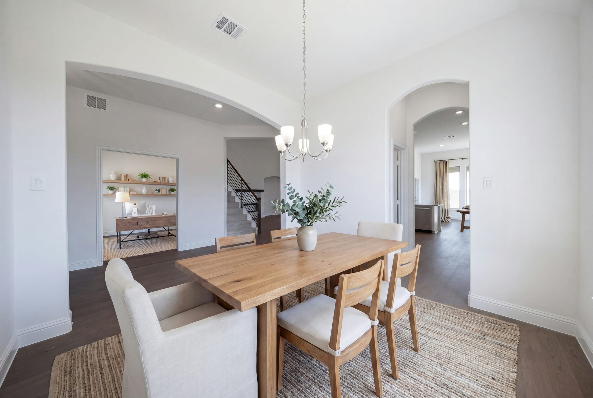 open dining room with hardwood flooring