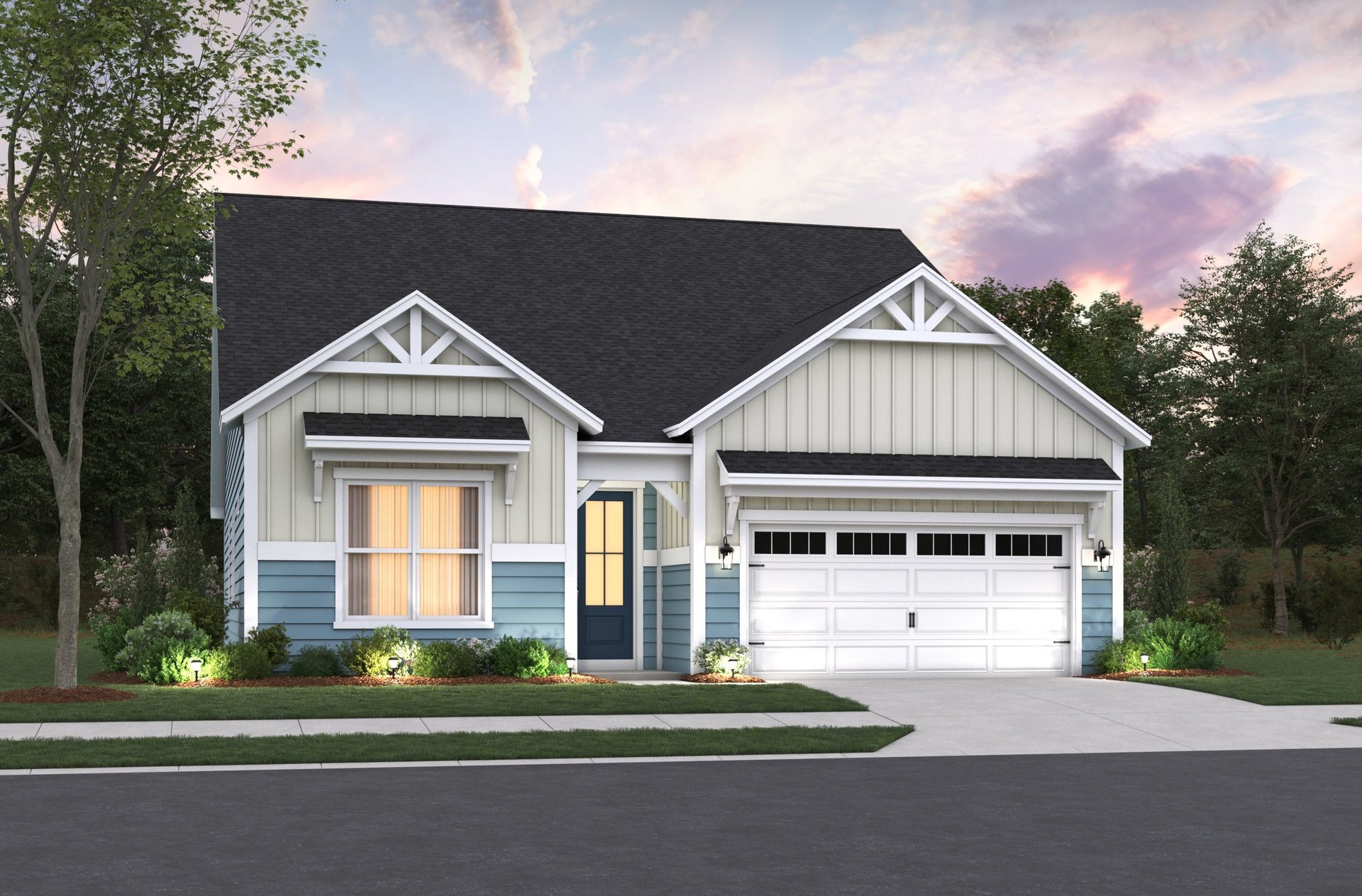 2-car garage single-family home exterior