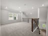 loft with carpet, staircase and windows
