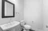 powder bathroom with pedestal sink
