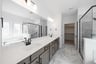 primary bathroom with double sinks