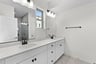 primary bathroom with two sinks
