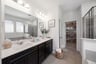 primary bathroom with double sinks