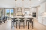 kitchen with an island with pendant lighting