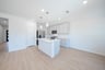 open kitchen with gray cabinets