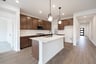 open kitchen with island pendants