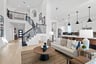 open great room with two-story ceilings