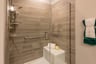 primary bath with an oversized shower