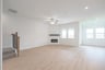 open great room with electric fireplace