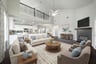 large great room with two-story ceilings