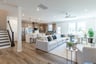 great room with a ivory colored couch