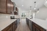 kitchen with brown cabinets