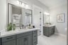 primary bathroom with double sinks