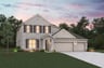 two-story home with brick and stone exterior and 3-car garage