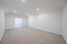 media room with carpet and recessed lights