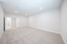 media room with carpet and recessed lights
