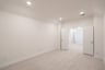 media room with carpet and recessed lights 