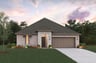 single-story home exterior with brick and stone