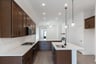 kitchen with brown cabinets and white countertops 