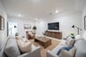 spacious media room with carpet and recessed lighting