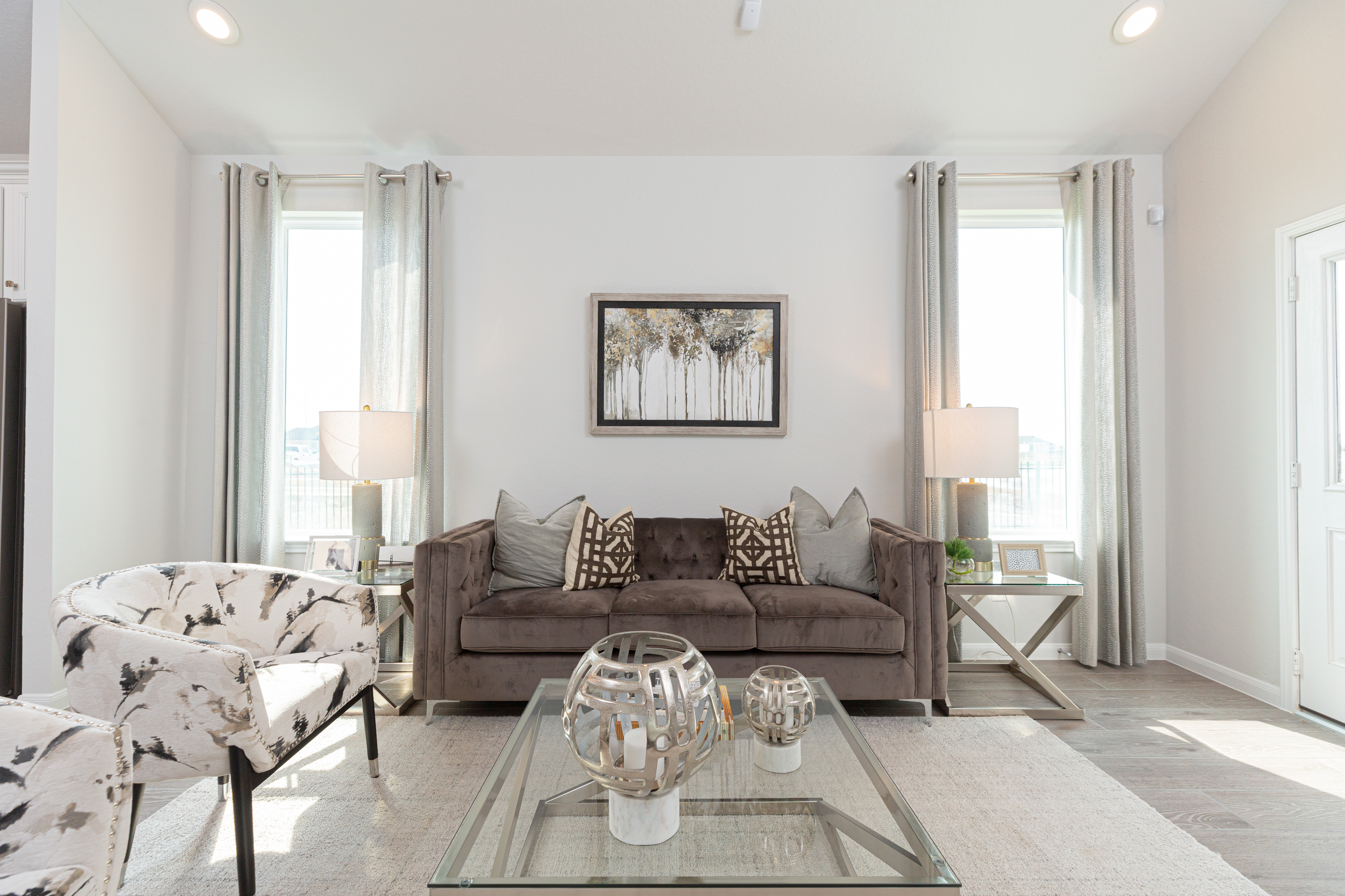 great room area with two windows