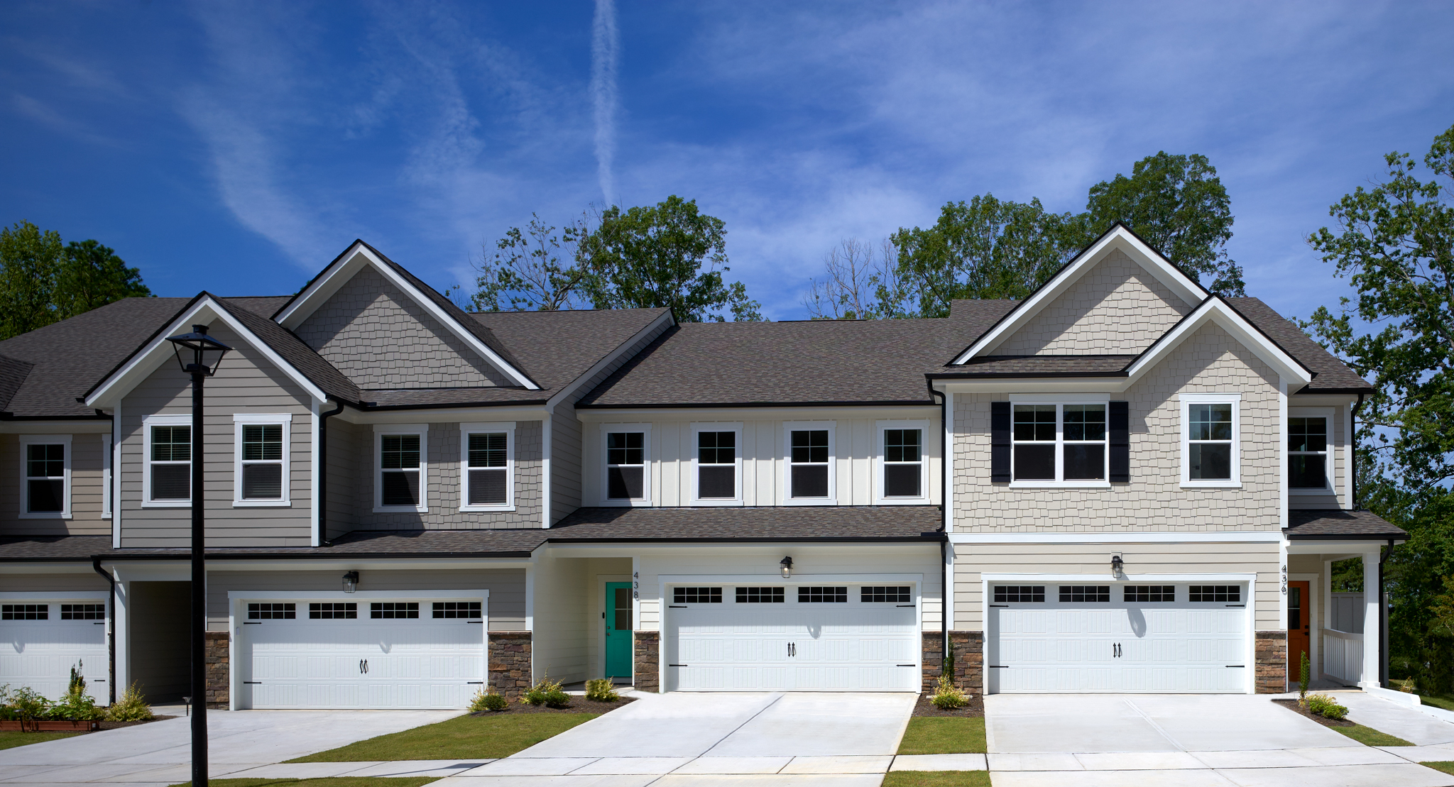 two-story townhome exterior