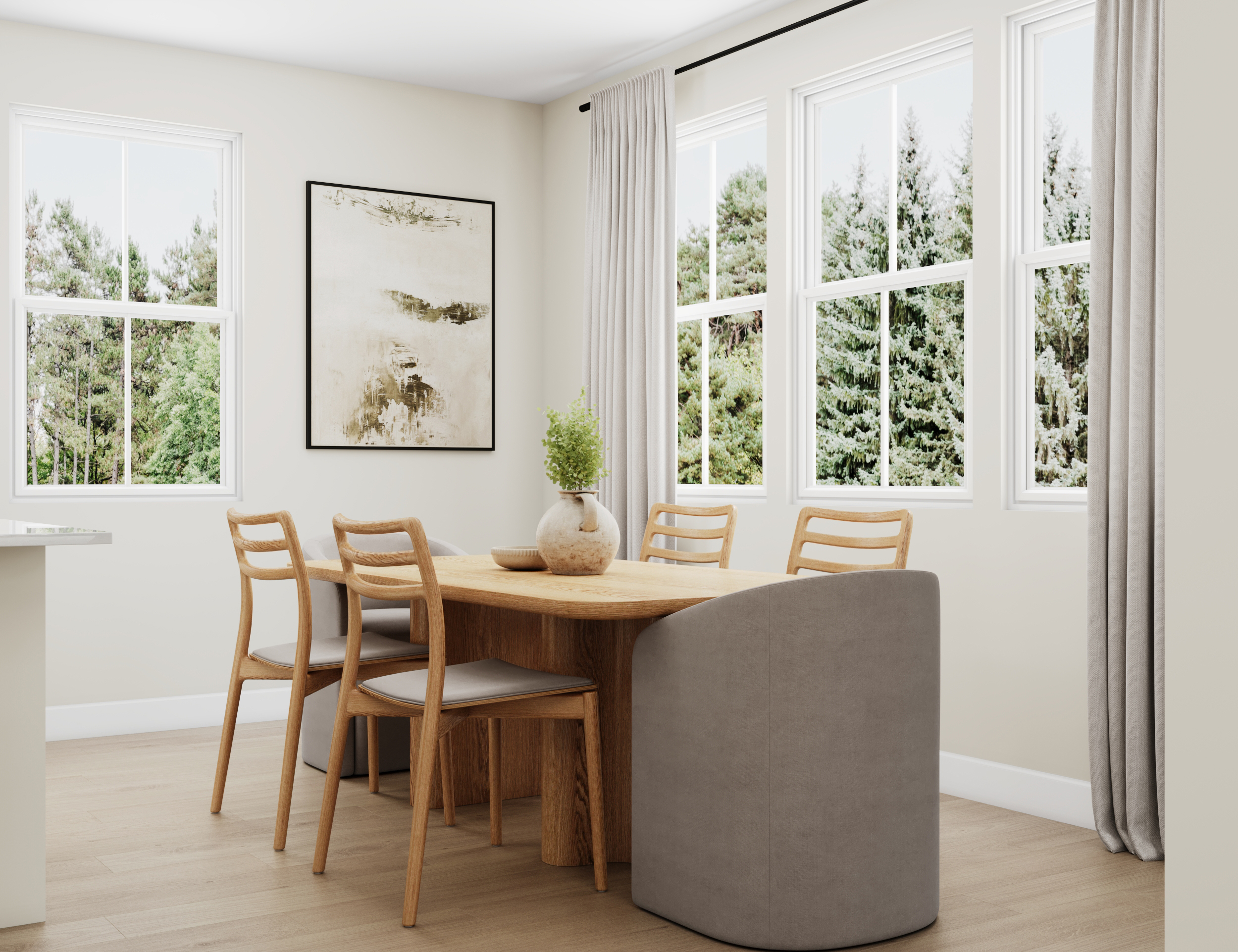 dining room with table and seating for 6