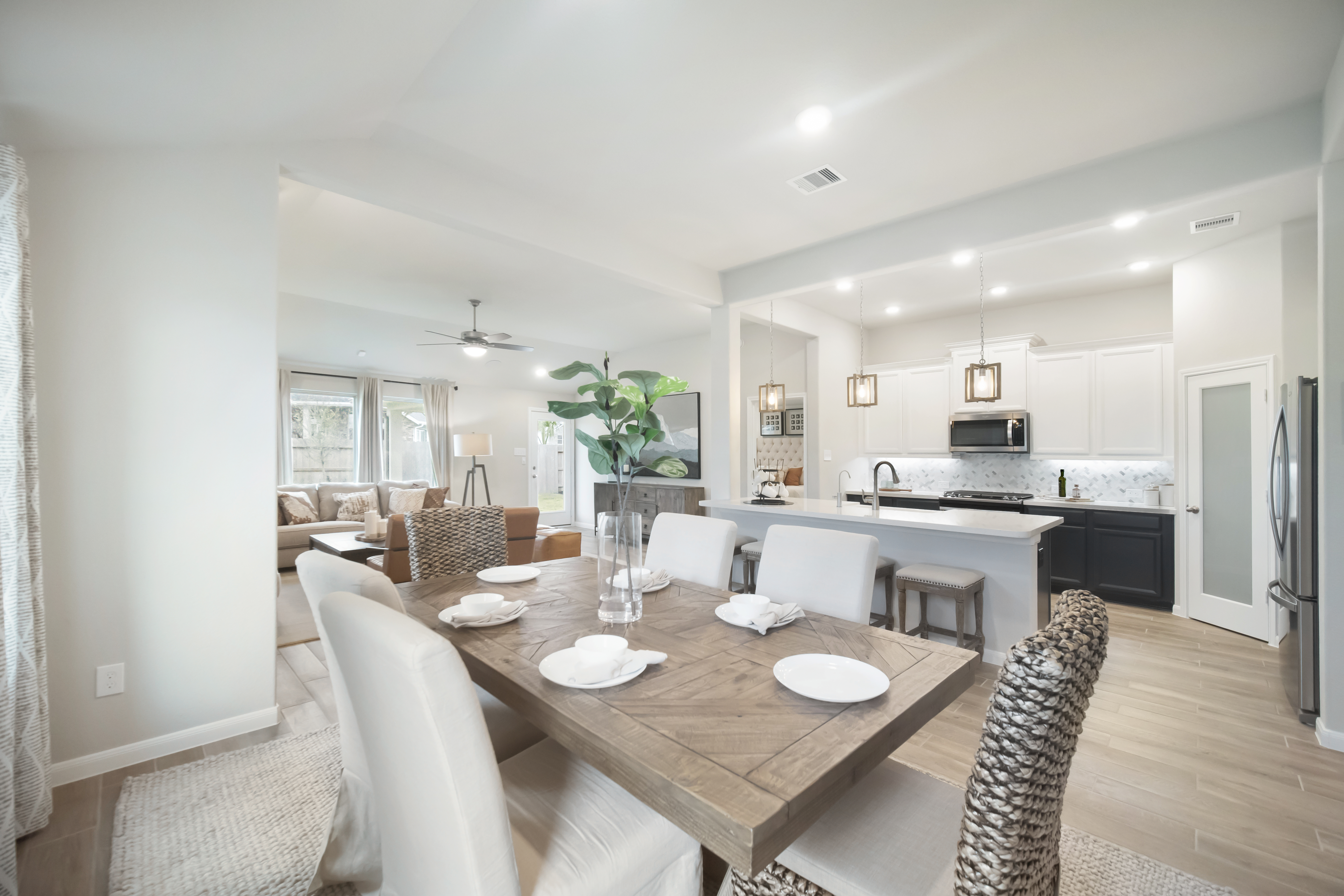 dining room with wood table